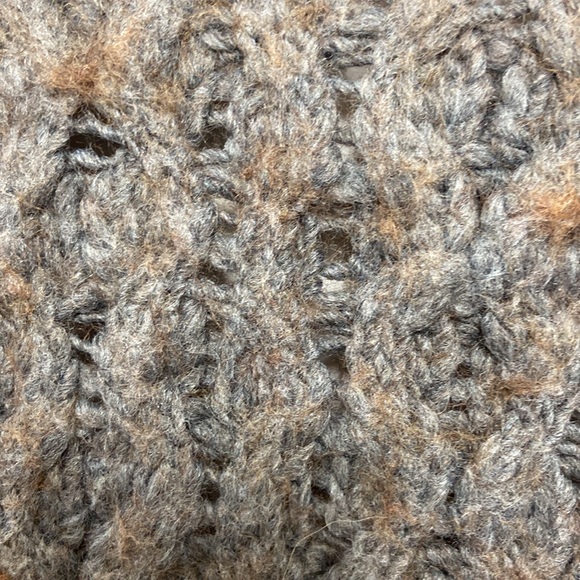 American Eagle Cable-Knit Sweater Dress S Brown/Gray Mock-Neck Mini Cozy Fall - Picture 3 of 6